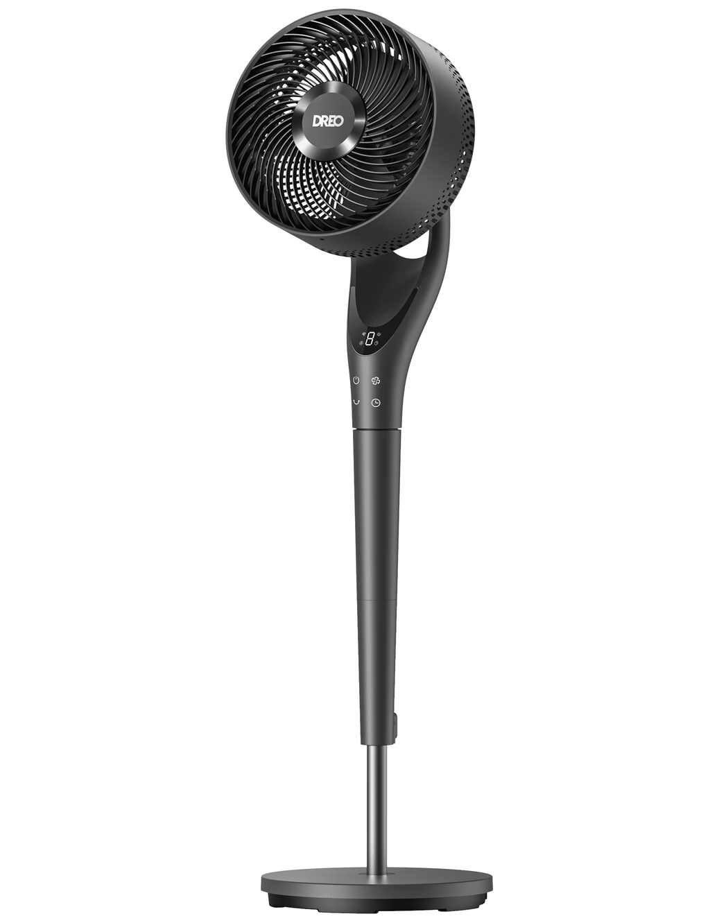 8-Inch Quiet Oscillating Pedestal Fan, Adjustable Height, 2D Oscillation, Remote Control, Grey