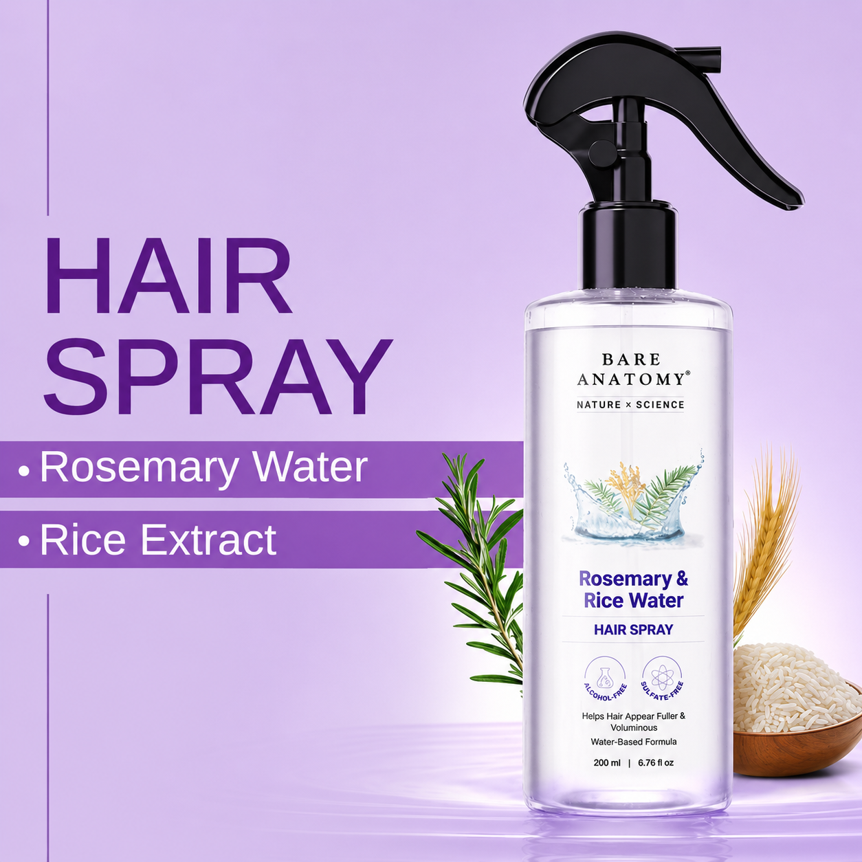 Rosemary & Rice Water Hair Spray