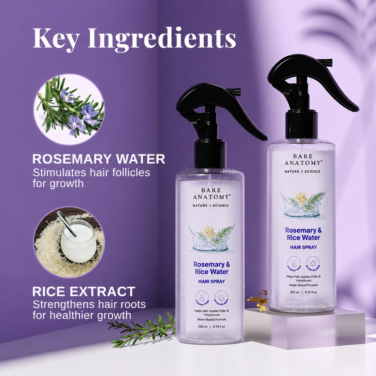 Rosemary & Rice Water Hair Spray