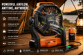 Ellevary™ Portable Camping Fan with LED Lantern & Rechargeable Battery