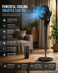 Ellevary™ Quiet Oscillating Pedestal Fan with Remote Control