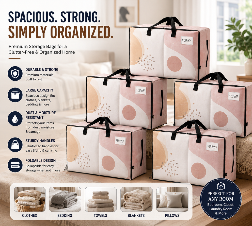 Ellevary™ Heavy-Duty Storage Tote Set (8-Pack) for Moving & Organization