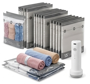Ellevary™ Travel Compression Bags with Portable Vacuum Pump