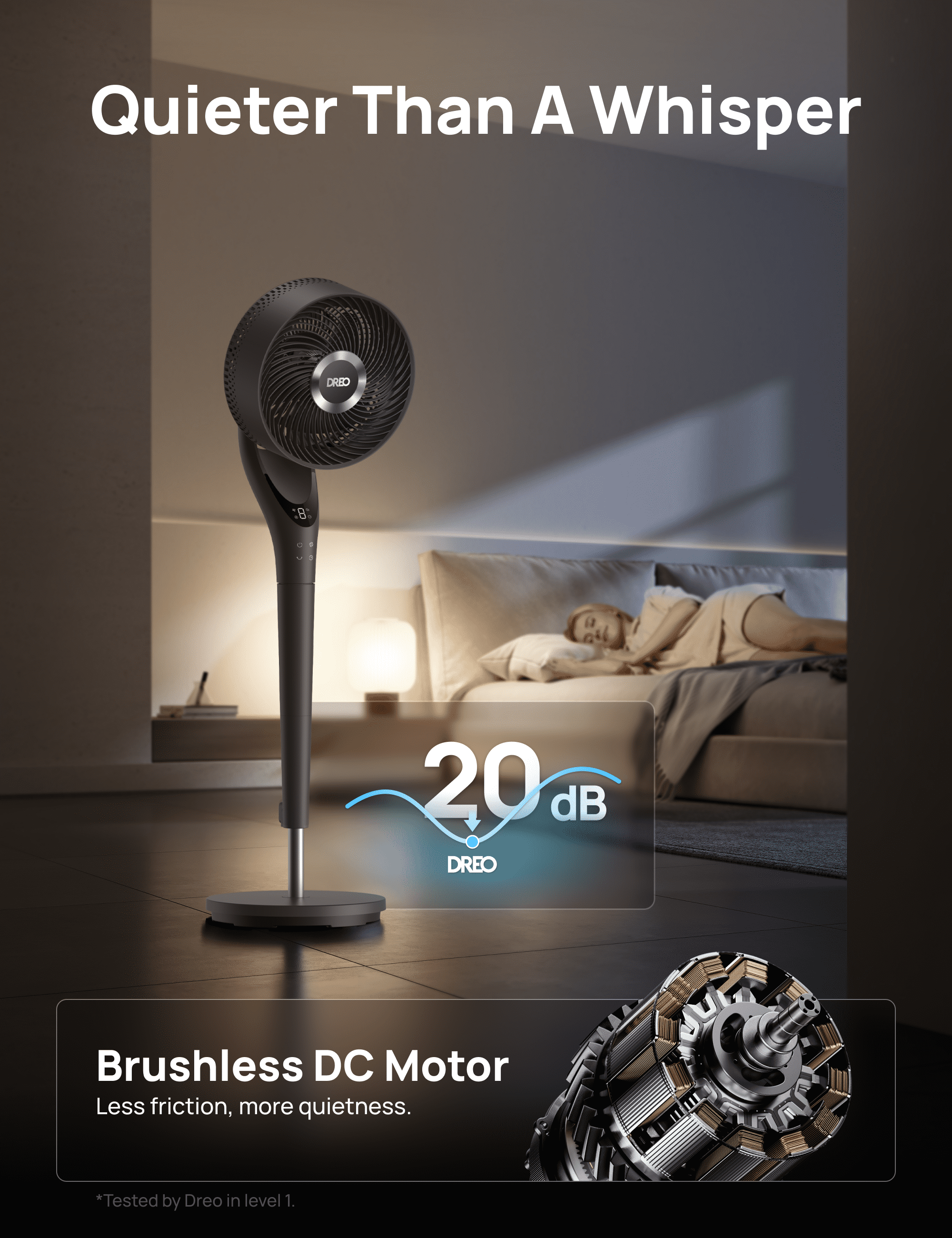 8-Inch Quiet Oscillating Pedestal Fan, Adjustable Height, 2D Oscillation, Remote Control, Grey