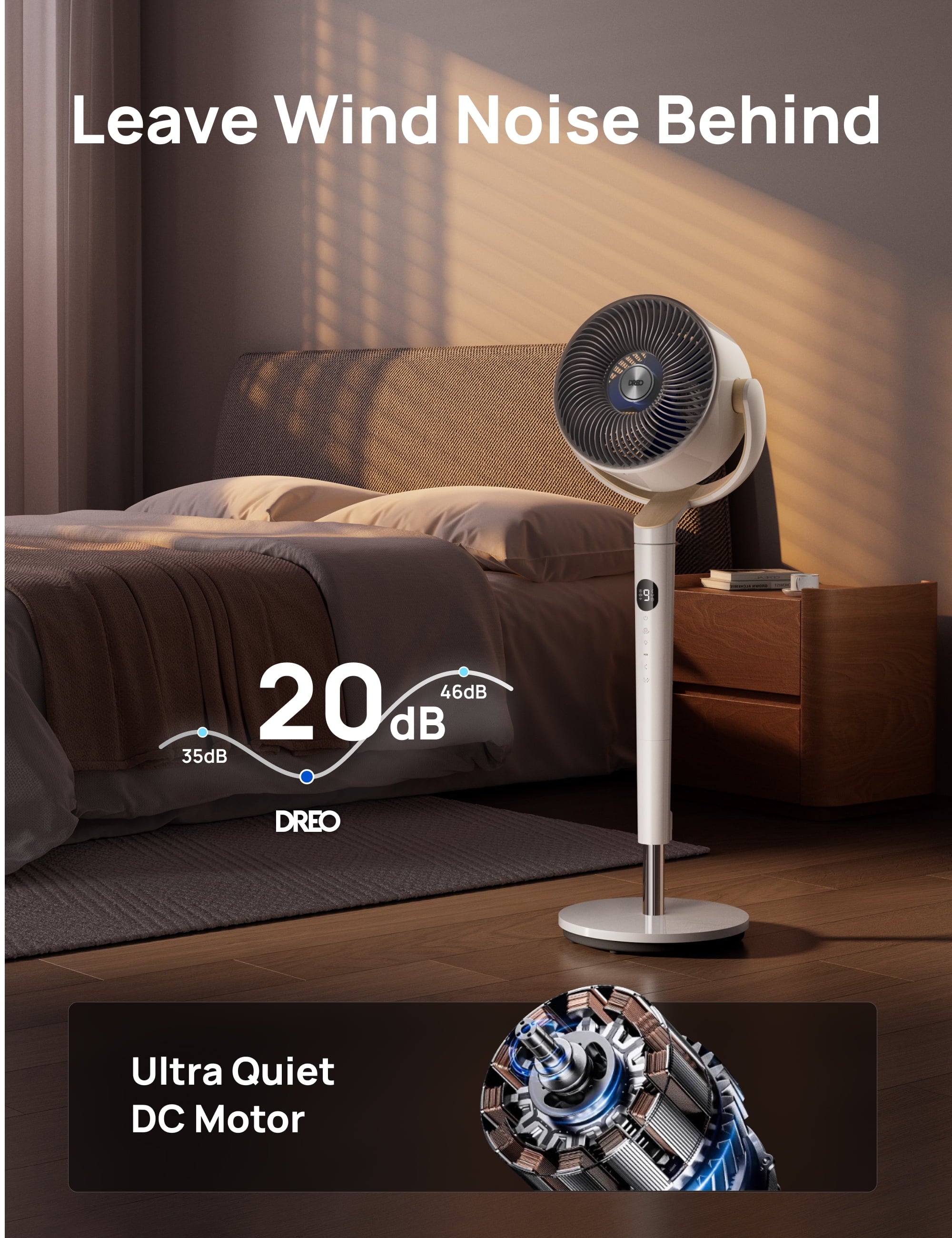 Smart Fan for Bedroom, 120° +120° Omni-Directional Oscillating Fans, 90Ft Quiet Pedestal Fan with RGB Light, 9 Speeds, 6 Modes, 20Db, 8H Timer, Wi-Fi/Voice/Alexa, 37-42" Floor Fans with Remote